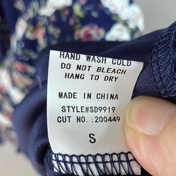 Navy Floral Midi Dress - Picture 6 of 10